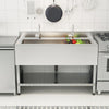 47in Stainless Steel Sink Commercial Kitchen Prep Storage Shelf Large Basin Bowl
