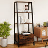Home Office Versatile Bookcase Ladder Bookshelf-Brown