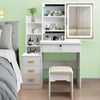 Dressing Table With Drawers Mirror Stool Set Makeup Desk Vanity Table Bedroom UK