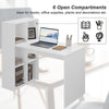 Computer Desk Corner Study Writing Table Workstation with 6 Open Compartments