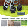Outside Portable Water Hose Holder Garden Hose Reel Cart Water Hose Cart Silver