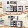 Kids Kitchen Playset w/ Realistic Lights-Brown