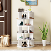 5 Tiers Rotatable Round Shoe Rack for Living Room,White