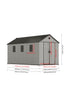 Gabled Plastic tools Shed 8x16FT Outdoor Garden Storage with Foundation Lock UK