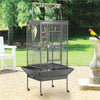 Large Parrot Cage Metal Bird Cage for Budgie with Playtop & Stand 174cm Black