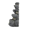 Solar Water Feature LED Light Outdoor Garden Fountain Cascading Waterfall Statue