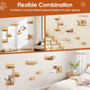 6 Pieces Cat Wall Furniture Set Wall Mounted Shelves 3-step Cat Tree