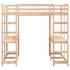 Loft Bed with Desk and Ladder 200x200 Solid Wood Pine F2Z3