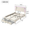 UPHOLSTERED BED WITH 2 DRAWERS STORAGE BED FRAME DOUBLE FOR ADULTS, TEENAGERS