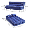 190cm 3 Seater Sofa Bed Velvet Recliner Sofabed Click Clack Tufted Button Back
