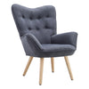 Retro Modern Armchair Wing Back Button Chair Single Sofa Seat Upholstery Linen