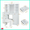 Bedroom Vanity Set Dressing Table Makeup Desk with Mirror 3-Drawer Stool Cabinet