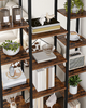 6-tier Bookcase Industrial Shaped Bookshelf Wooden Storage Display Rack