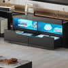 200cm All High Gloss Black TV Stand Cabinet with Lights for 65 - 90 inch TV's