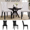 2/4X Dining Chairs Home Kitchen High Back PU Leather Upholstered Wood Legs Black