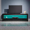 Black TV Unit Stand Cabinet Sideboard High Gloss Front & Matt Body RGB LED Light