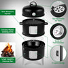 New 3-in-1 Charcoal BBQ Smoker Round Charcoal Barbecue Grill for Outdoor Camping