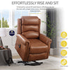 Recliner Armchair Electric Lift & Tilt Assist Chair Faux Leather Grey Mocha