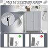Bathroom Freestanding Storage Organizer Floor Storage Cabinet Black Grey