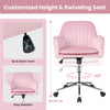 Home Office Leisure Chair Adjustable Swivel Dutch Velvet Task Chairs-Pink