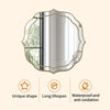 80cm Large Wall Mirror Irregular Floral Beveled Golden Rim Accent Mirror Mantle