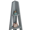 Grey Corner Bookcase Ladder Shelving Unit 5 Tier Storage Display Stand Bookshelf
