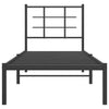 Metal Bed Frame with Headboard Black 80x200 cm