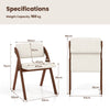 Set of 2 Dining Chairs Folding Kitchen Chair with Padded Seat & Backrest