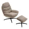 Luxury Soft Lounge Chair With Footstool Lazy Recliner High Back Swivel Armchair