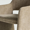 Nevada Dining Chair Beige Mocha Fully Upholstered Block Curved Frame