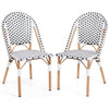 French Bistro Accent Chair Set of 2 Outdoor Armless Dining Chairs
