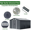 12x10 FT Metal Garden Shed Outdoor Storage House Apex Roof with Free Foundation