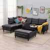 L-Shaped Corner Sofa, Sectional Couch with Built-in USB Port Chaise