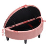Half Round Storage Ottoman Box Bench Book Toy Chest Footrest Hallway Seat Pouffe