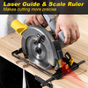 Circular Saw 1400W 185mm Laser Guide Adjustable Depth Wood Metal Tile Plastic
