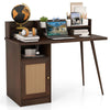 Computer Desk Writing Study Desk Workstation Table w/ Storage Cabinet & Hutch