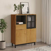 Lechnical Highboard with Glass Door FLAM 92x40x122.5 Solid Wood K7D0