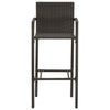 7 Piece Outdoor Bar Set with Armrest Poly Rattan Brown