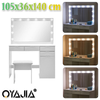 Large Dressing Table Stool Set with LED Light Mirror Vanity Make Up Desk Asdmhqn