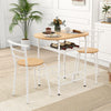Small Table and 2 Chairs 3PCS Bar Kitchen Dining Breakfast Furniture Set W/Shelf