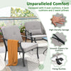4Pcs Garden Patio Conversation Furniture Set Metal Outdoor Sofa Set w/Cushions