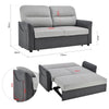 Grey Faux Suede Sofa Bed Pull Out Two Seater - Rhona