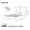 4ft6 Double Bed Frame Upholstered Platform Bed with 4 Storage Drawers Grey Bed