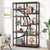 Industrial 5-Tier Etagere Bookcase Freestanding Tall Bookshelf w/ 9 Open Storage