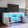 120cm White High Gloss TV Table Stand Entertainment Cabinet Unit with LED Light