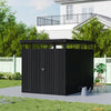 Metal Pent Roof Garden Shed Outdoor Double Door Storage for Tools Bike Warehouse