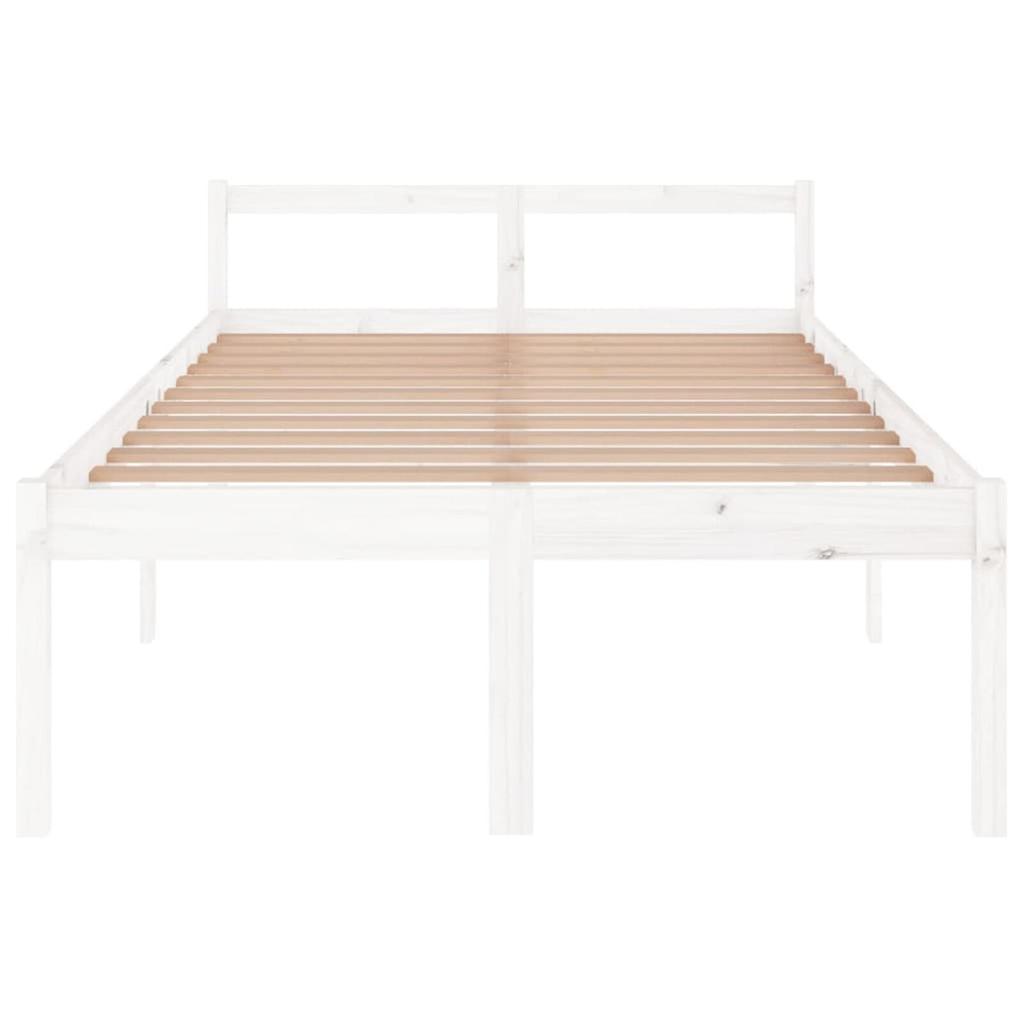 LAPOOH Bed Frame White Solid Wood Pine 120x200 ,Bed Frame,Bed Frame Modern P6B2