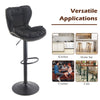 2x Faux Leather Bar Stools Gas Lift Adjustable Pub Chair Frosting Base Swivel
