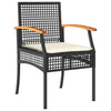 Camerina 7 Piece Garden Dining Set with Cushions Black Poly Rattan,Patio C7D2
