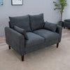 2 Seater faux leather/Linen Fabric Love Seat Sofa Armchair with Footstool Couch